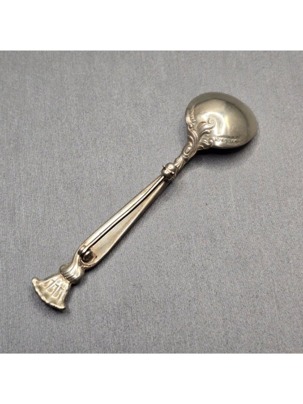 Vintage Wallace Sterling Silver Spoon Brooch Romance Of The Sea Pin Miniature - Picture 3 of 9